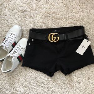 7 For All Mankind Black Denim Shorts